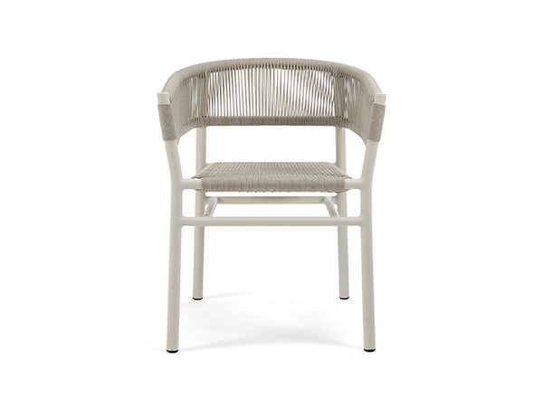 Kilt dining armchair, with aluminum structure