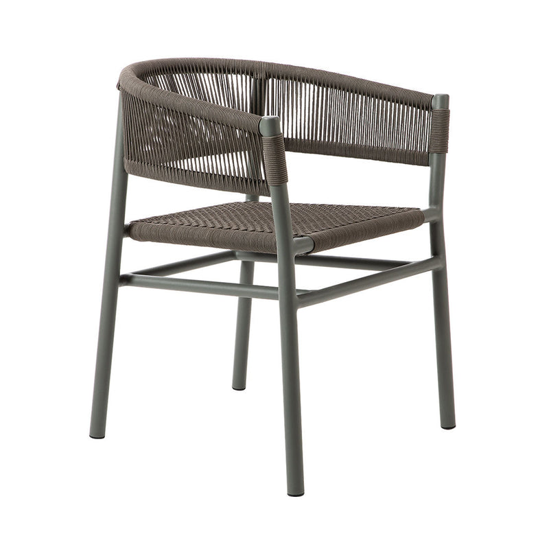 Kilt dining armchair, with aluminum structure